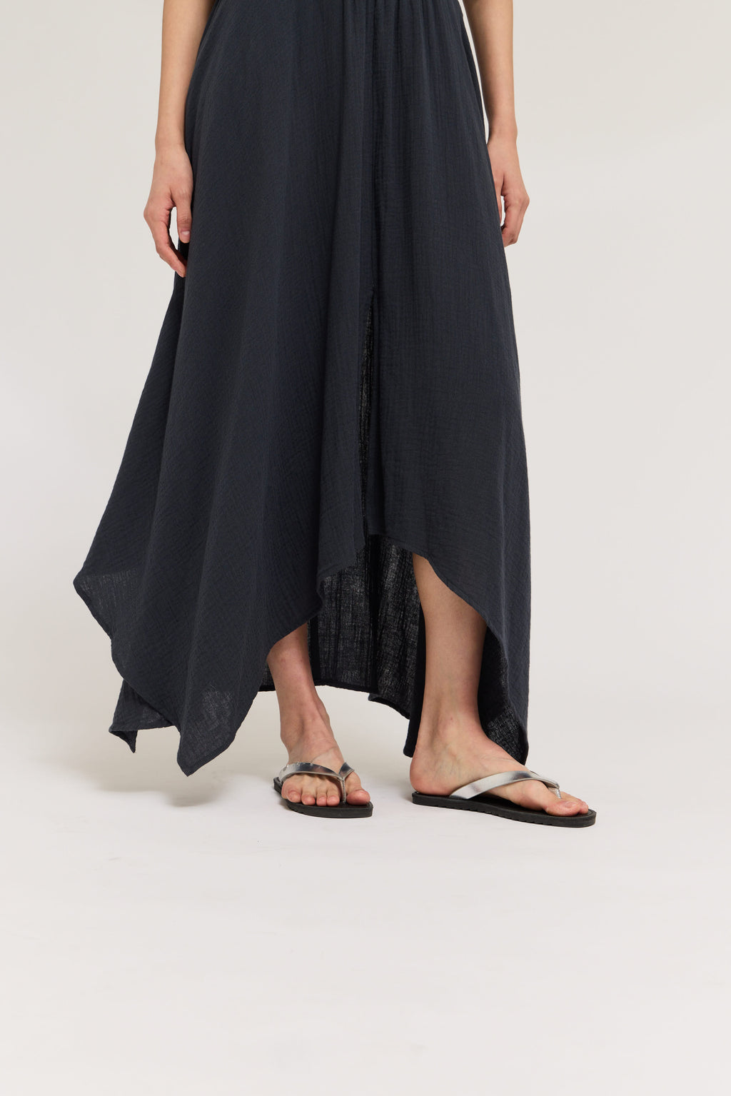 Unbalanced Skirt Maxi Dress in Midnight