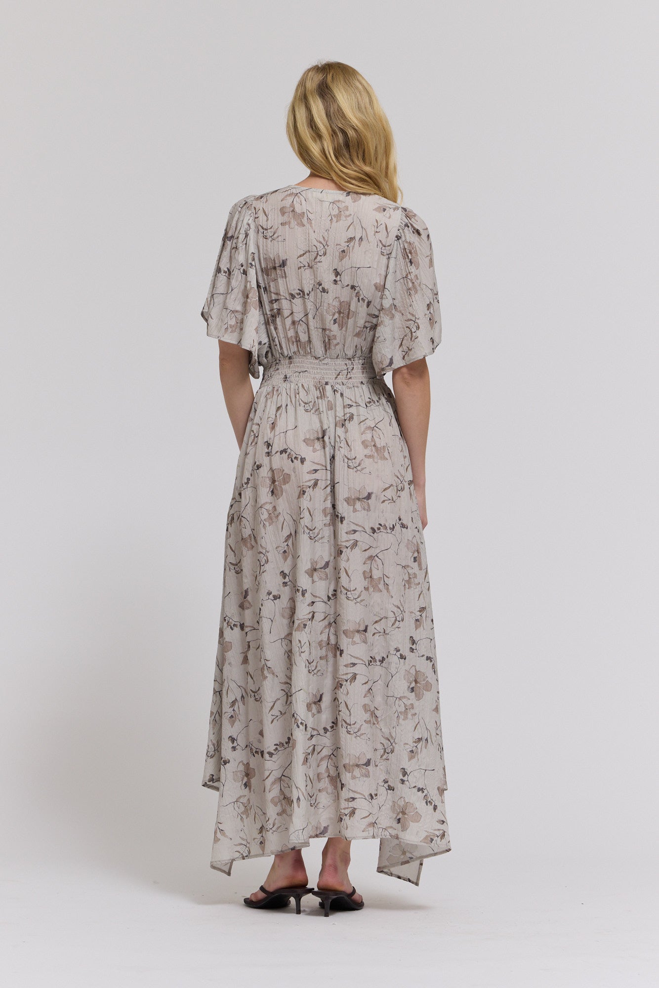 Unbalanced Skirt Floral Printed Maxi Dress