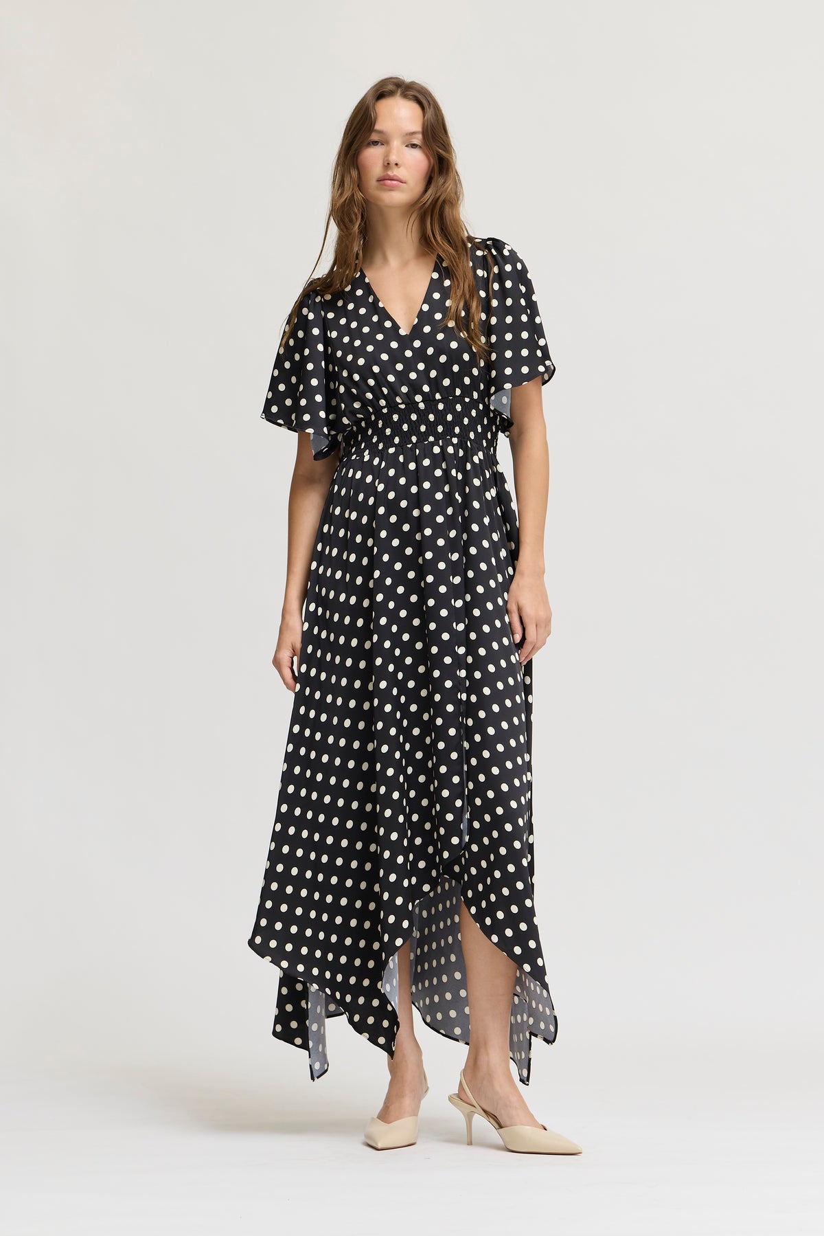 Unbalanced Skirt Maxi Dress in Black Ivory