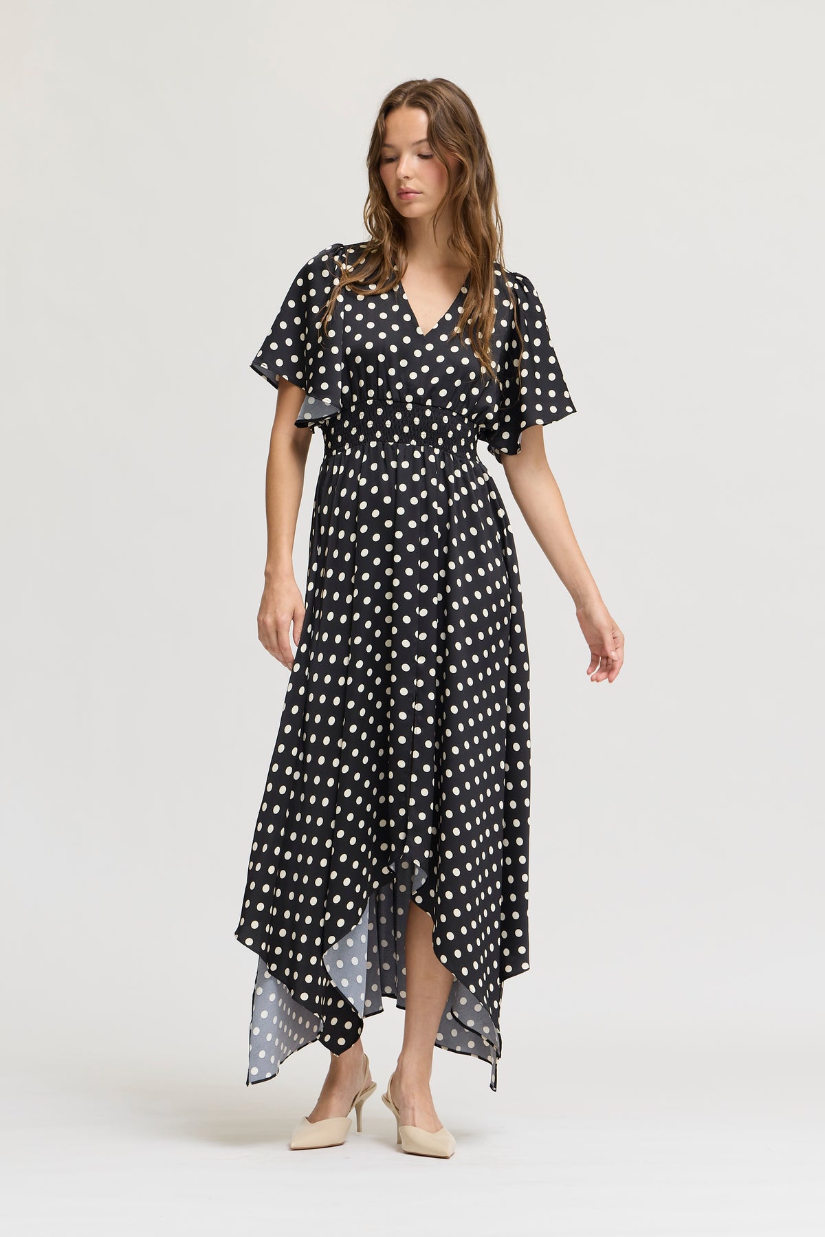Unbalanced Skirt Maxi Dress in Black Ivory