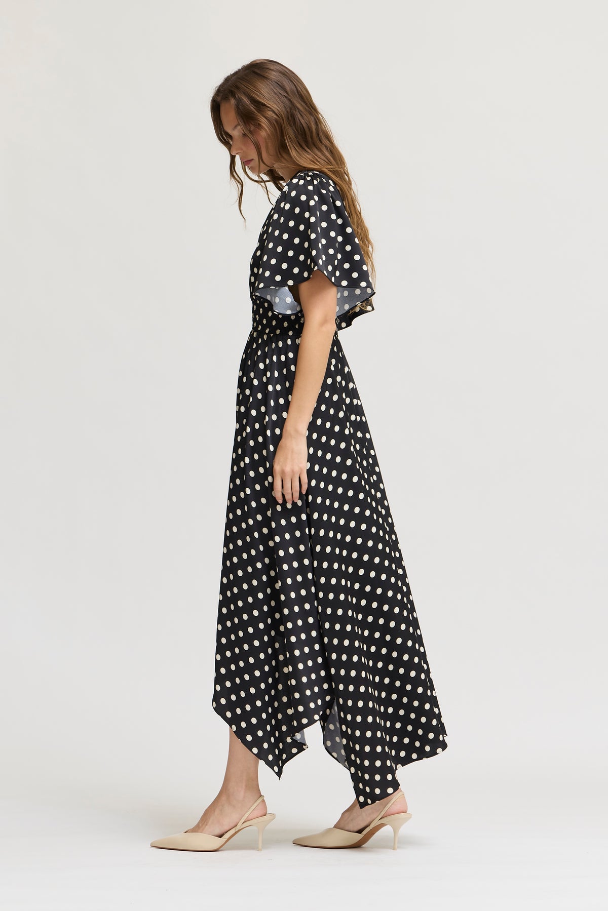 Unbalanced Skirt Maxi Dress in Black Ivory