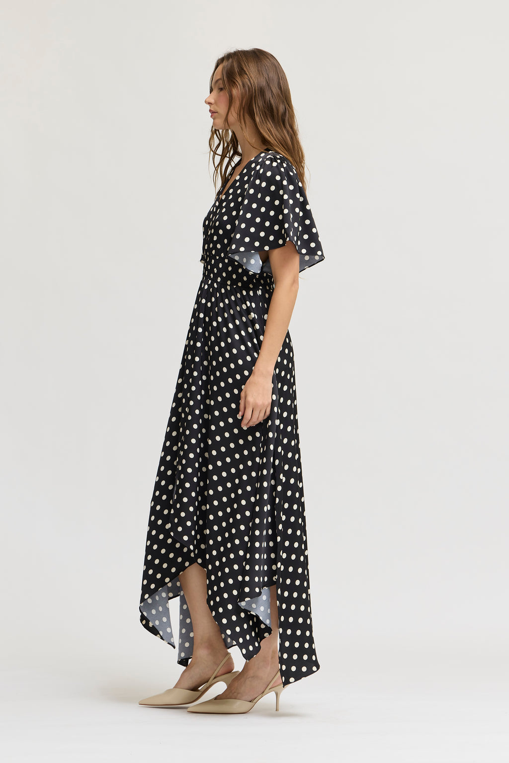 Unbalanced Skirt Maxi Dress in Black Ivory