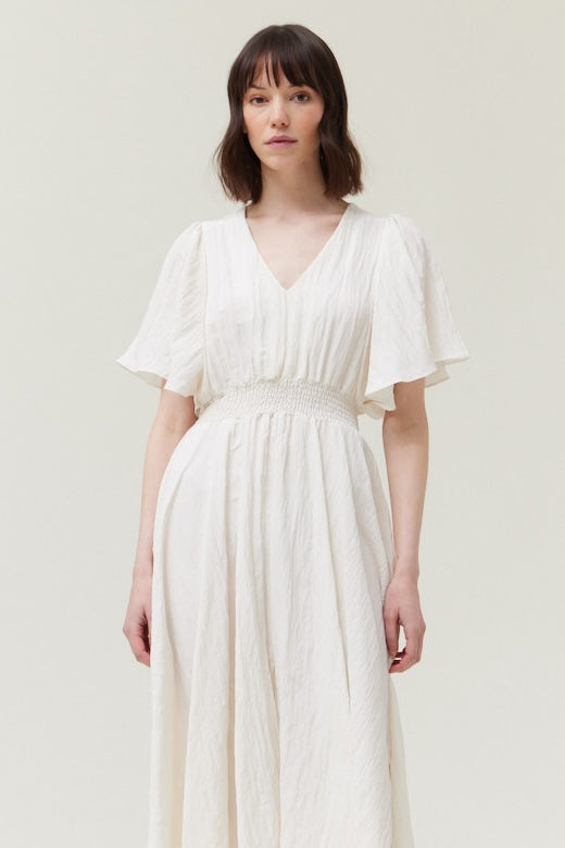 Matte Crinkle Unbalanced Maxi Dress
