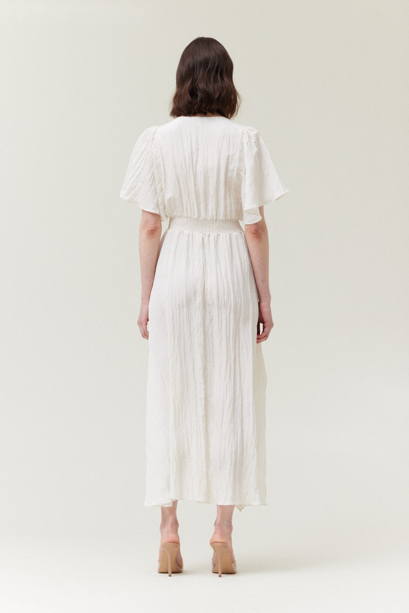 Matte Crinkle Unbalanced Maxi Dress
