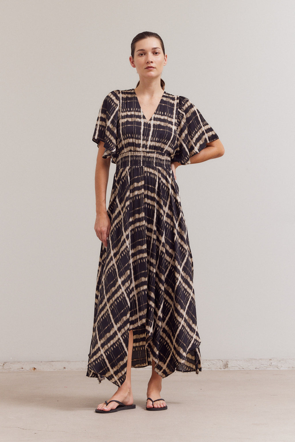 Printed Unbalanced Skirt Maxi Dress
