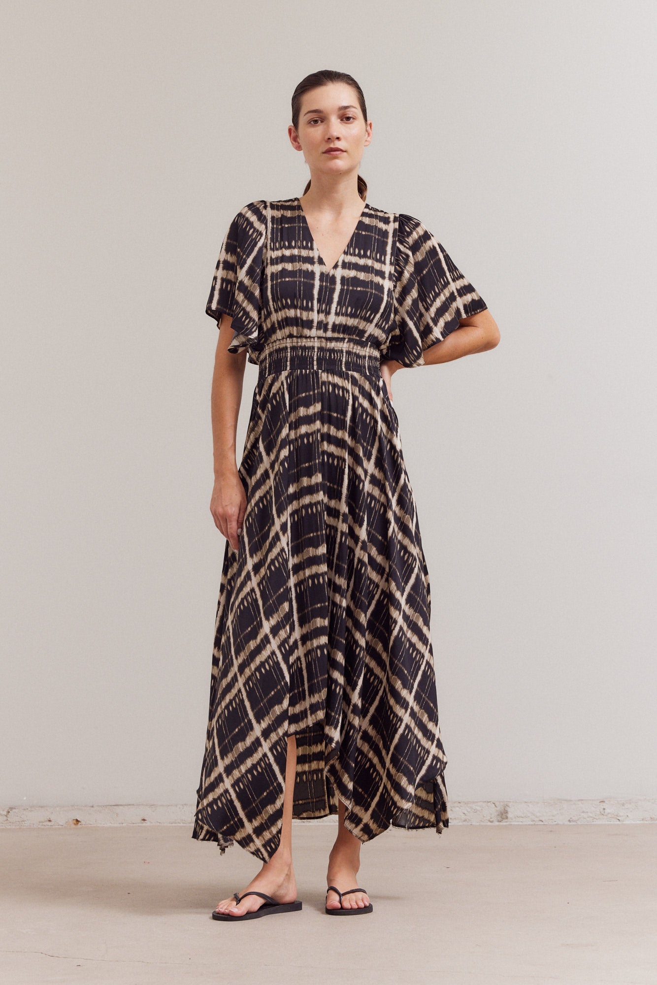 Printed Unbalanced Skirt Maxi Dress