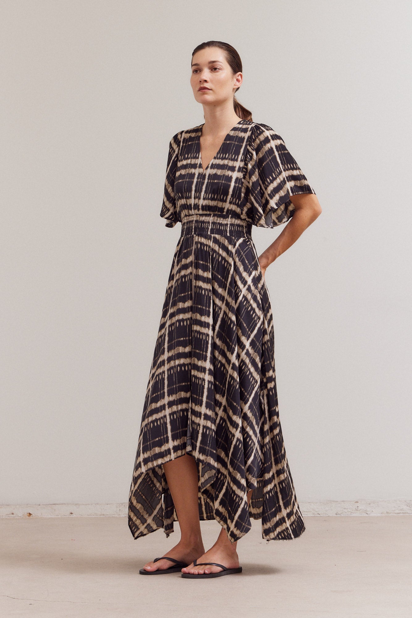 Printed Unbalanced Skirt Maxi Dress