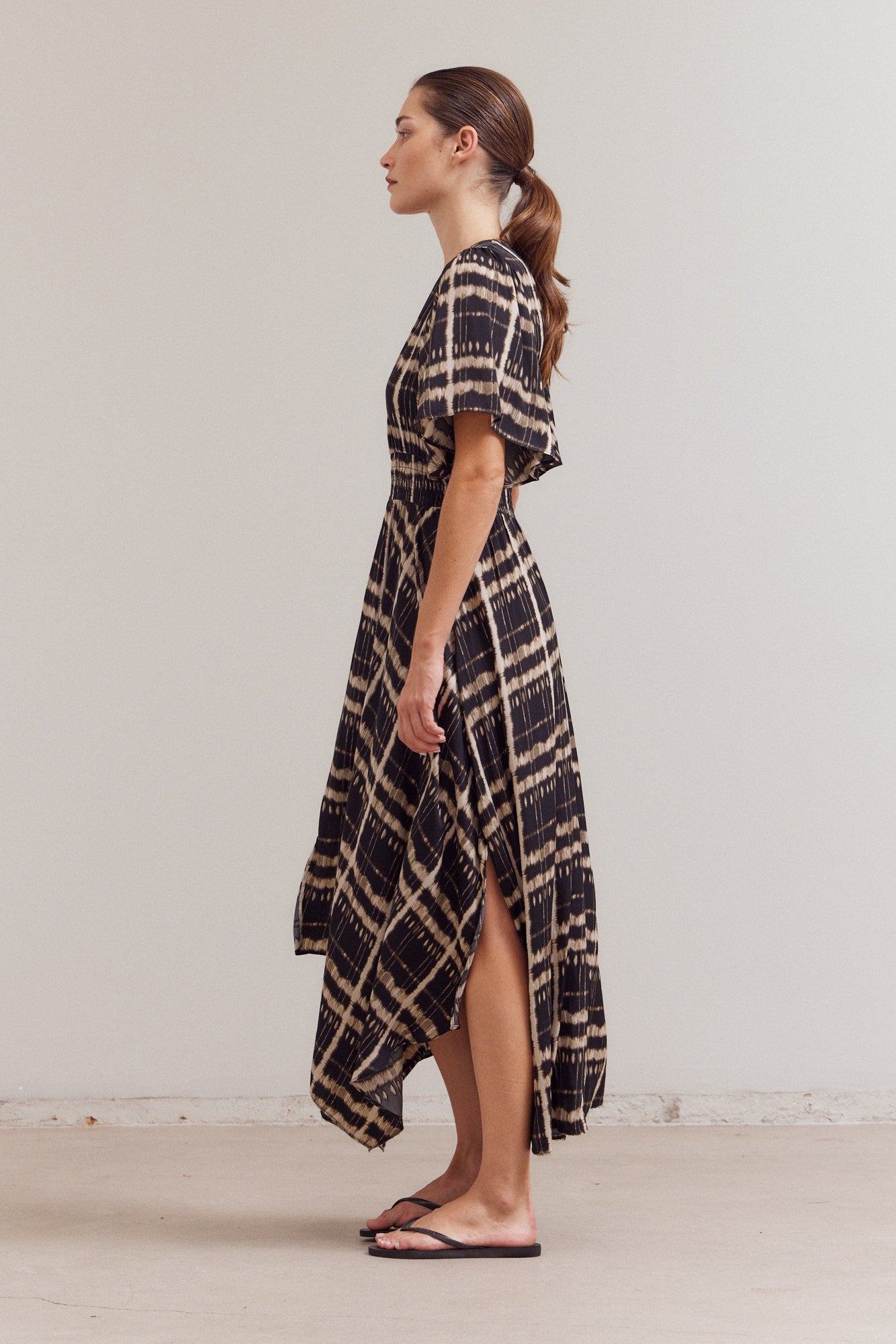 Printed Unbalanced Skirt Maxi Dress