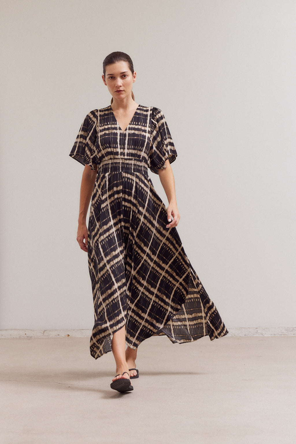 Printed Unbalanced Skirt Maxi Dress