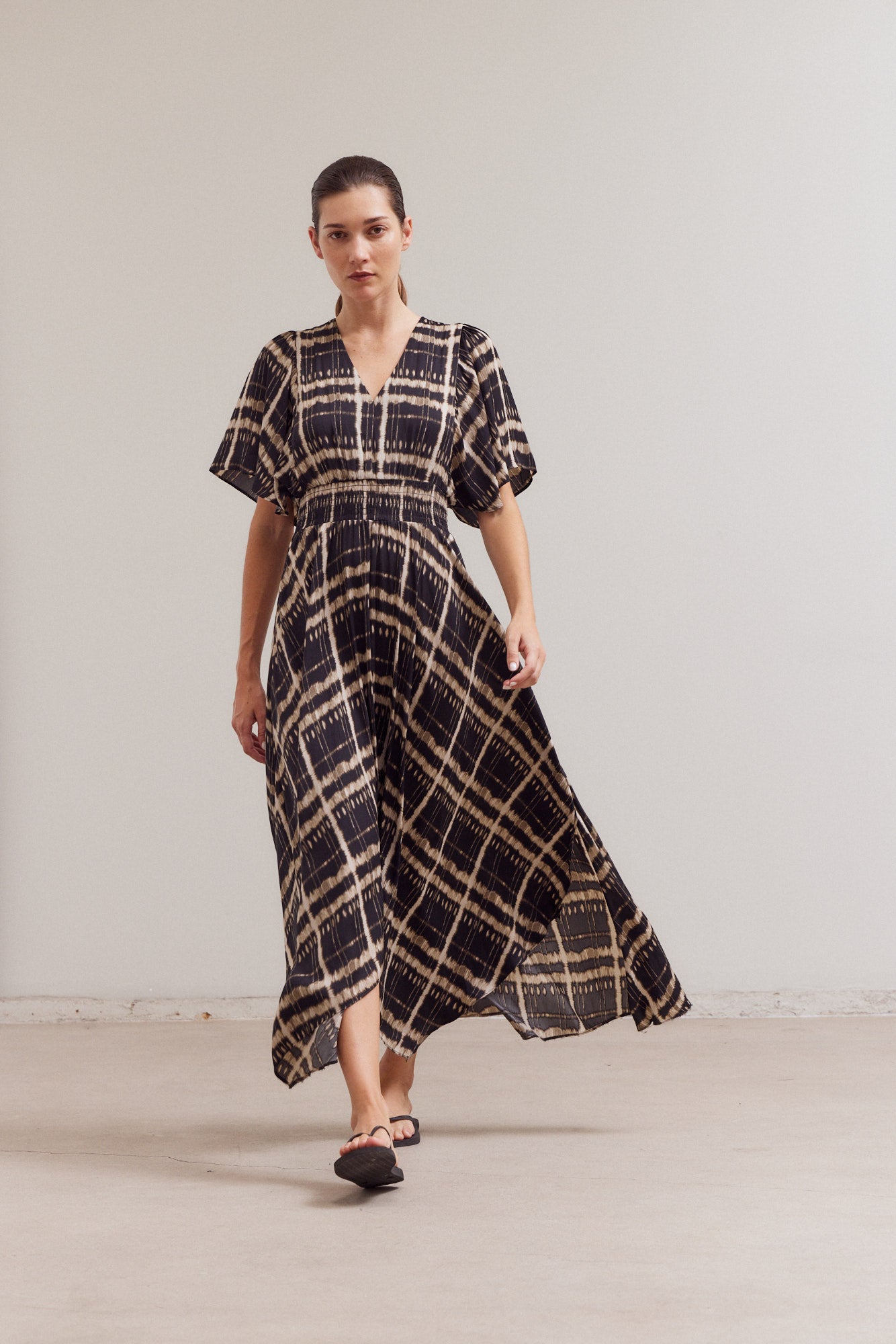 Printed Unbalanced Skirt Maxi Dress