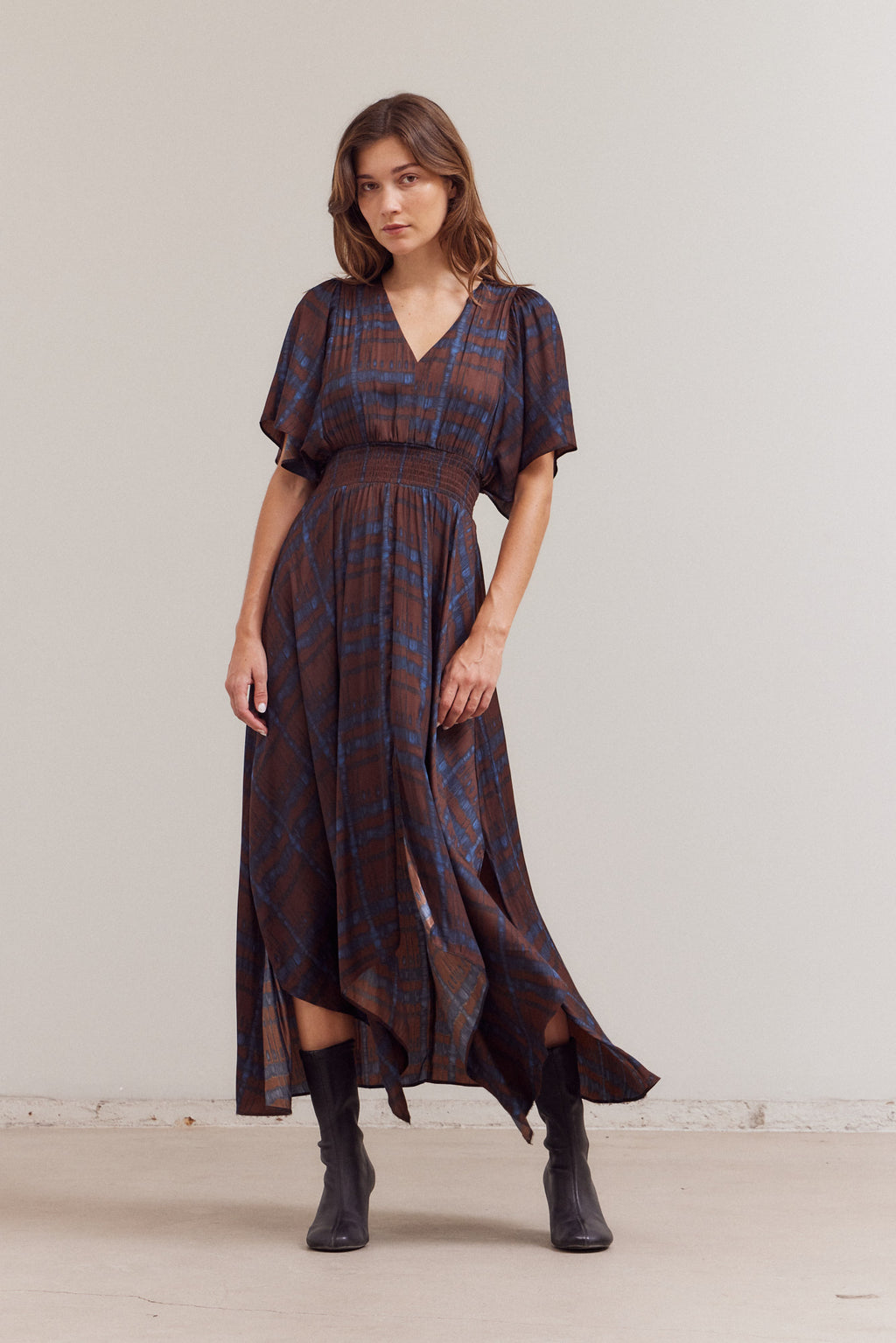 Printed Unbalanced Skirt Maxi Dress
