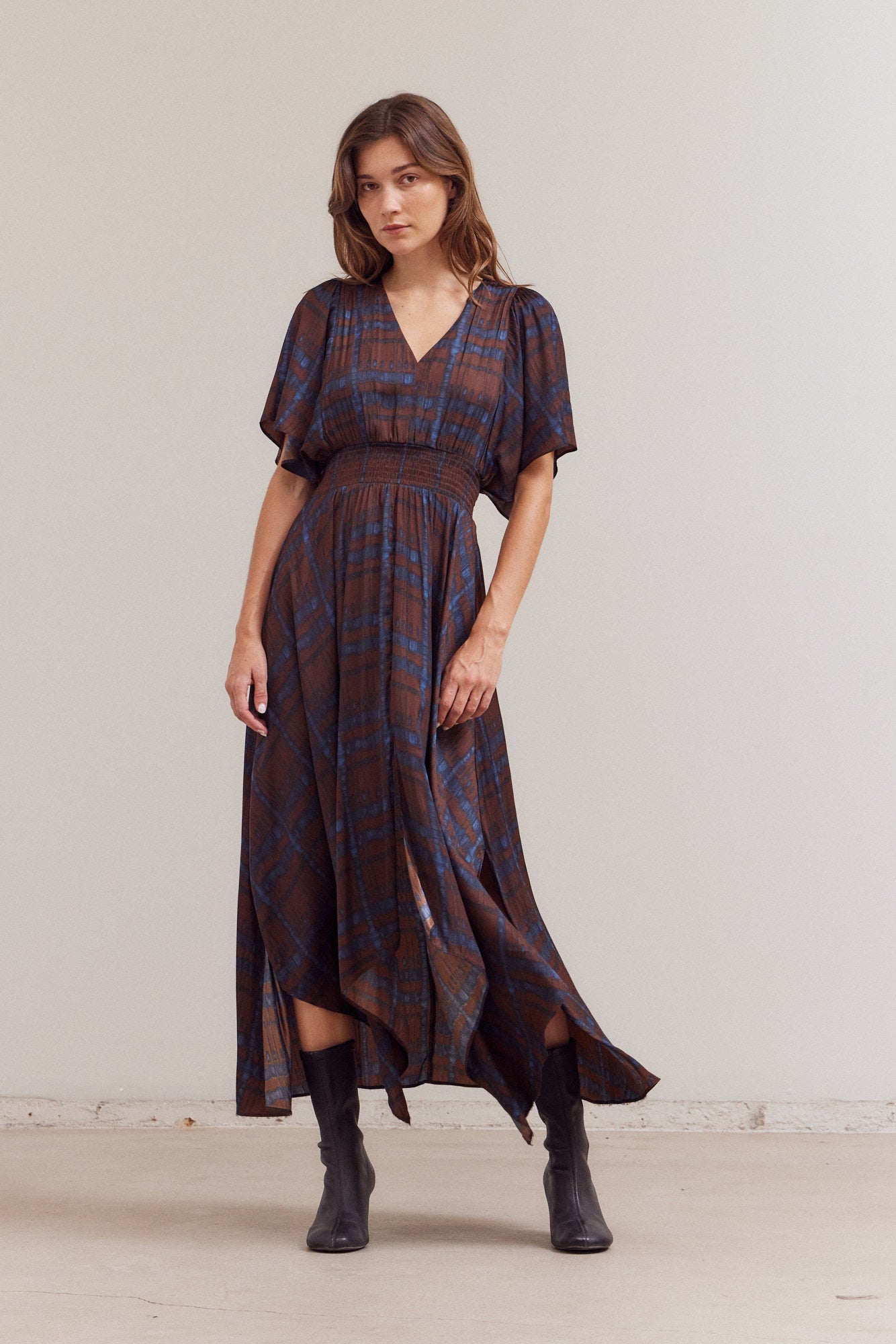 Printed Unbalanced Skirt Maxi Dress