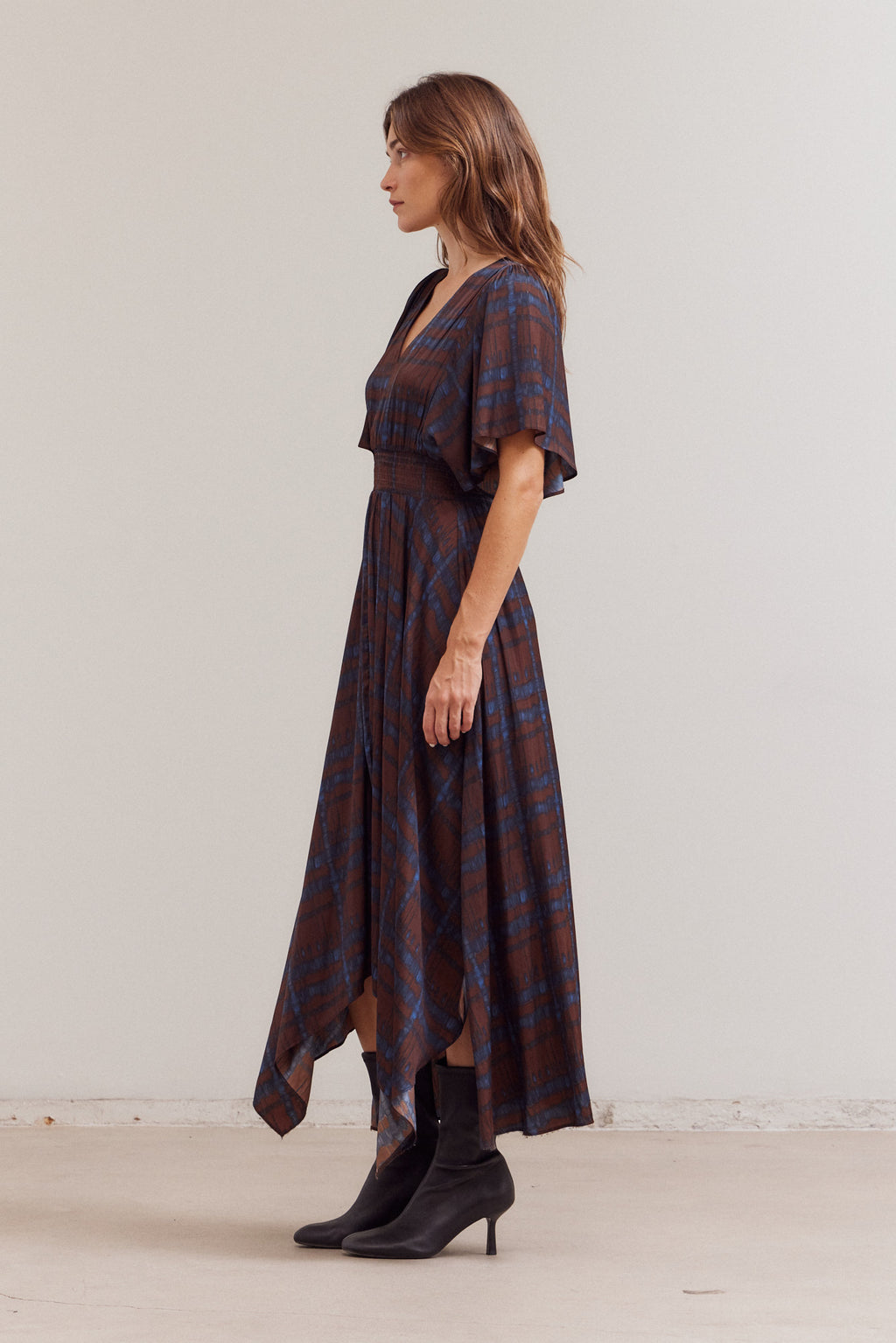 Printed Unbalanced Skirt Maxi Dress