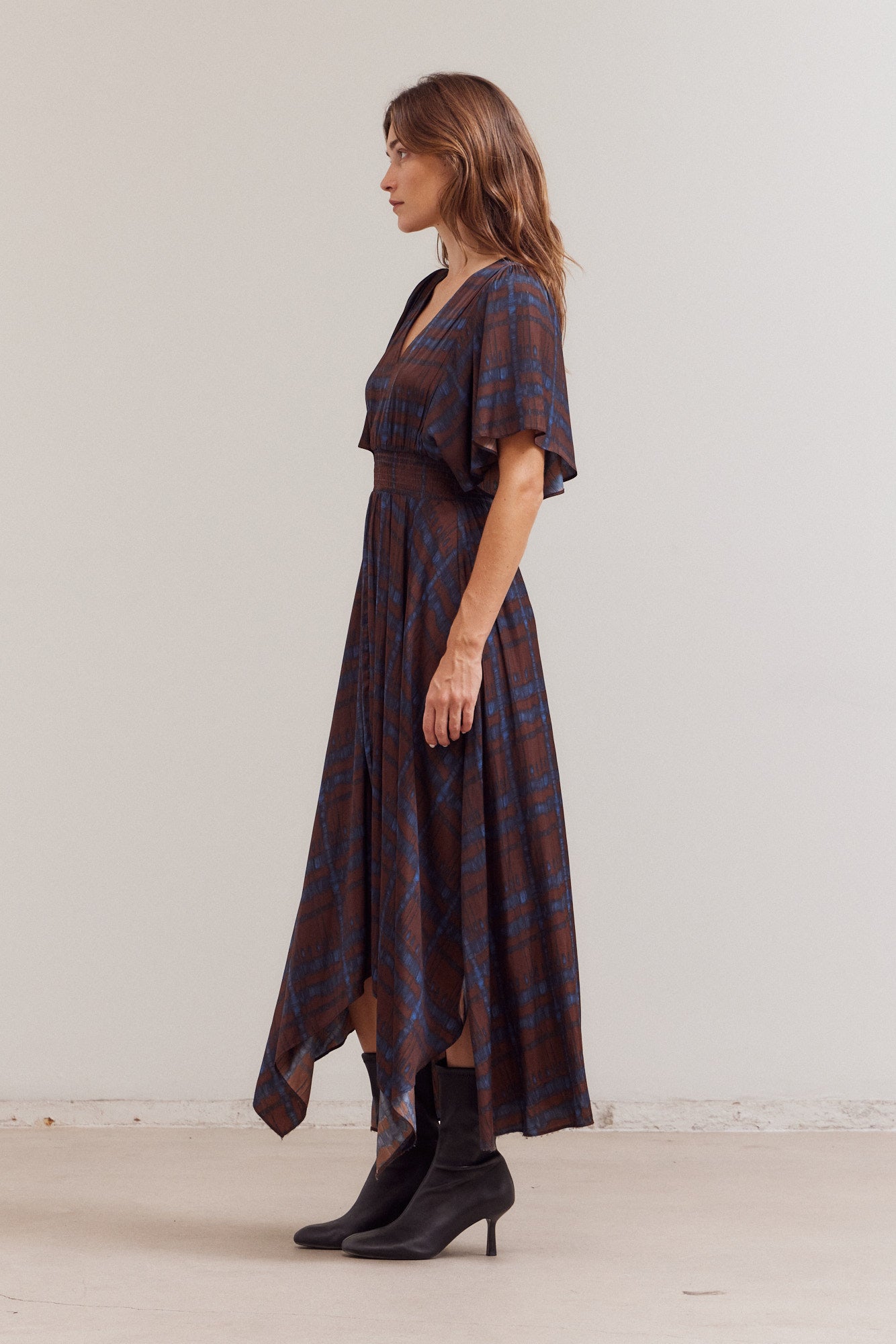 Printed Unbalanced Skirt Maxi Dress