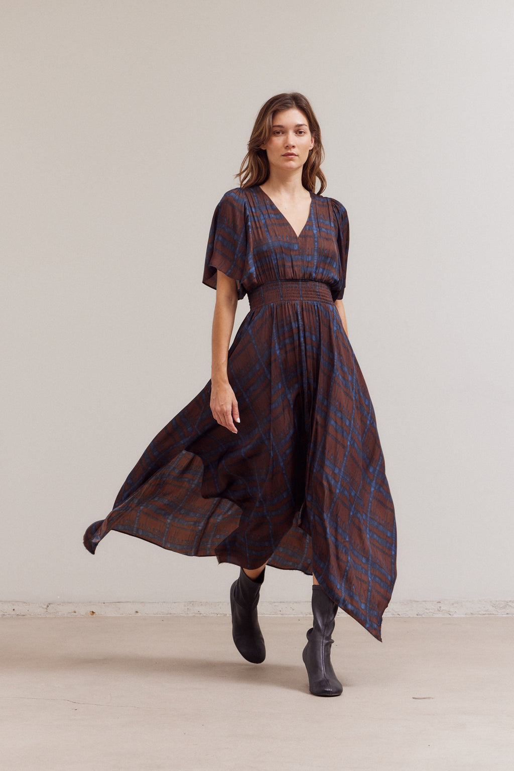 Printed Unbalanced Skirt Maxi Dress