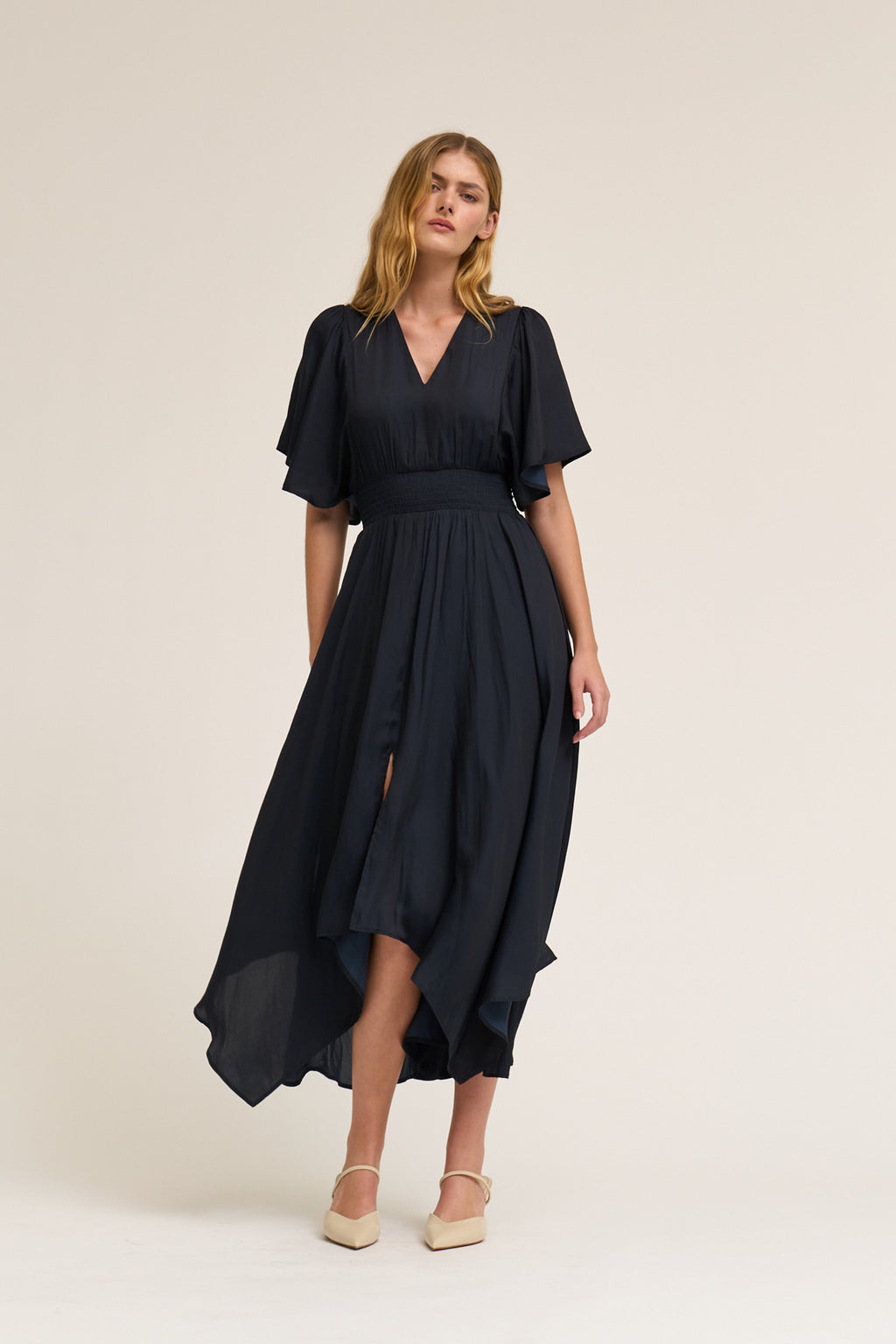 Unbalanced Skirt Maxi Dress in Midnight