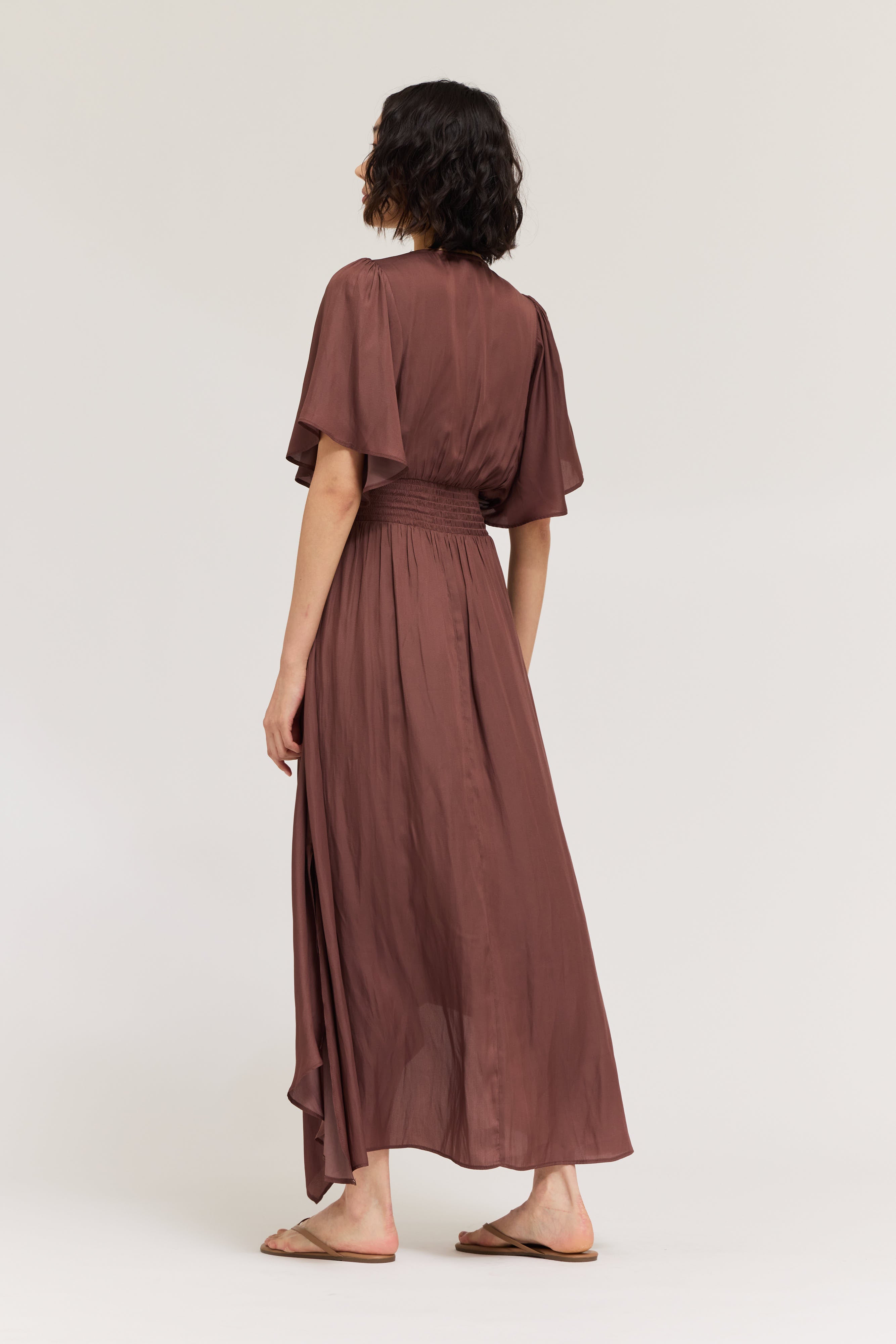 Unbalanced Skirt Maxi Dress in Tobacco