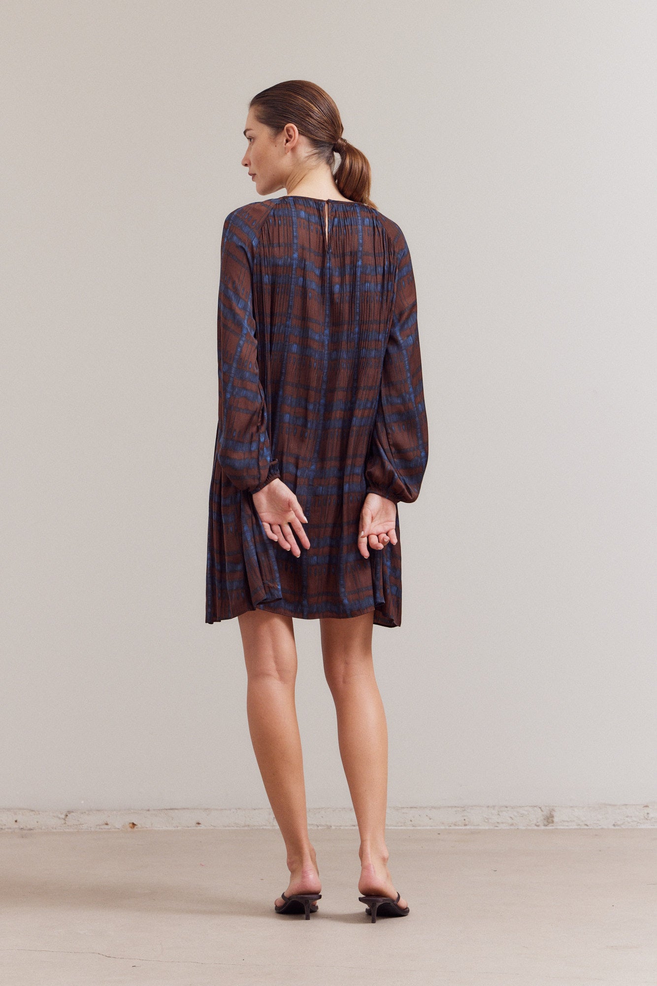 Pleated Print Mini Dress
