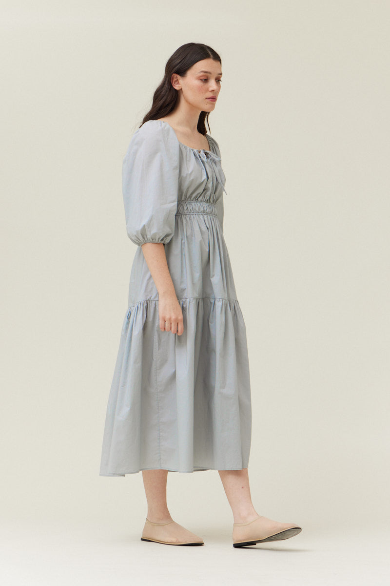 Solid Cotton Midi Dress