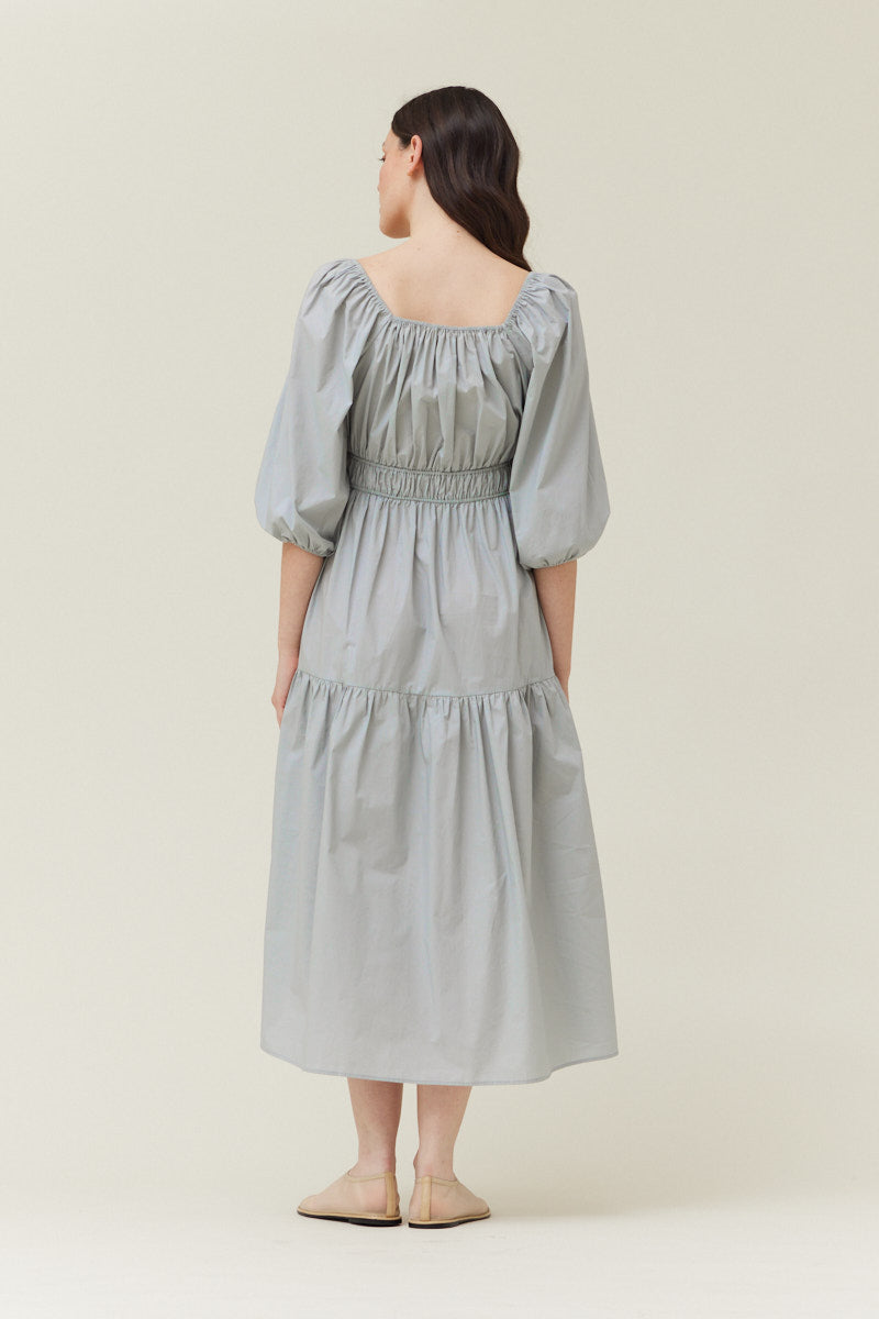 Solid Cotton Midi Dress