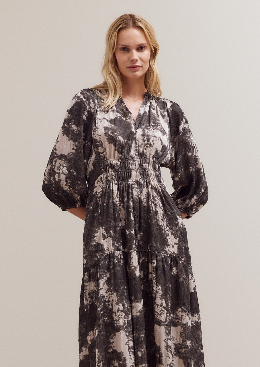 3/4 Sleeves Printed Midi Dress