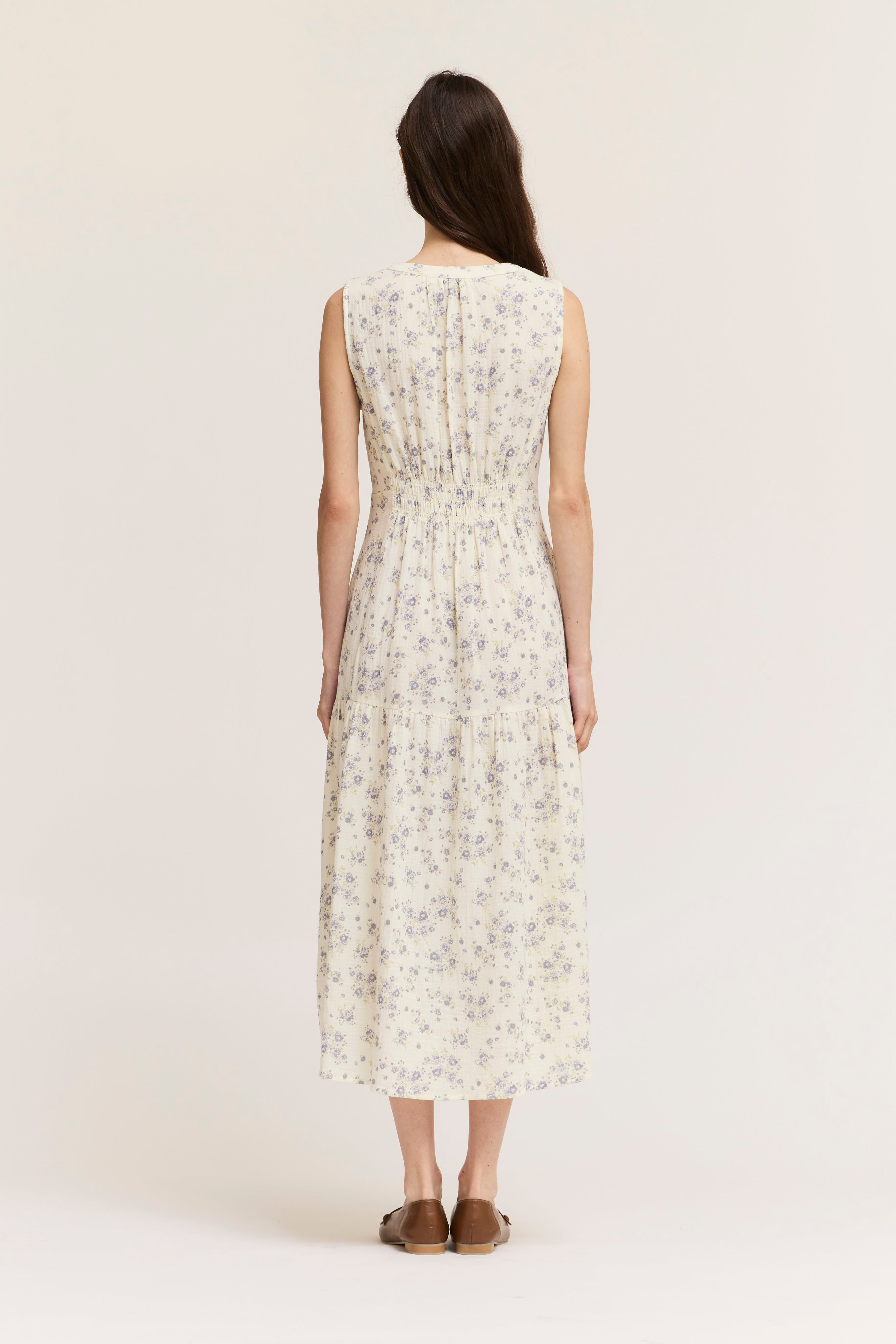 Floral Printed Gauze Midi Dress