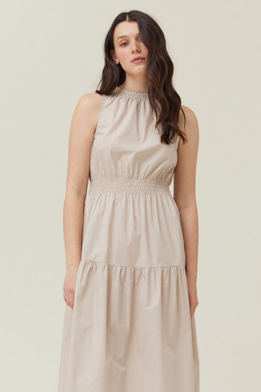 Cotton Sleeveless Midi Dress