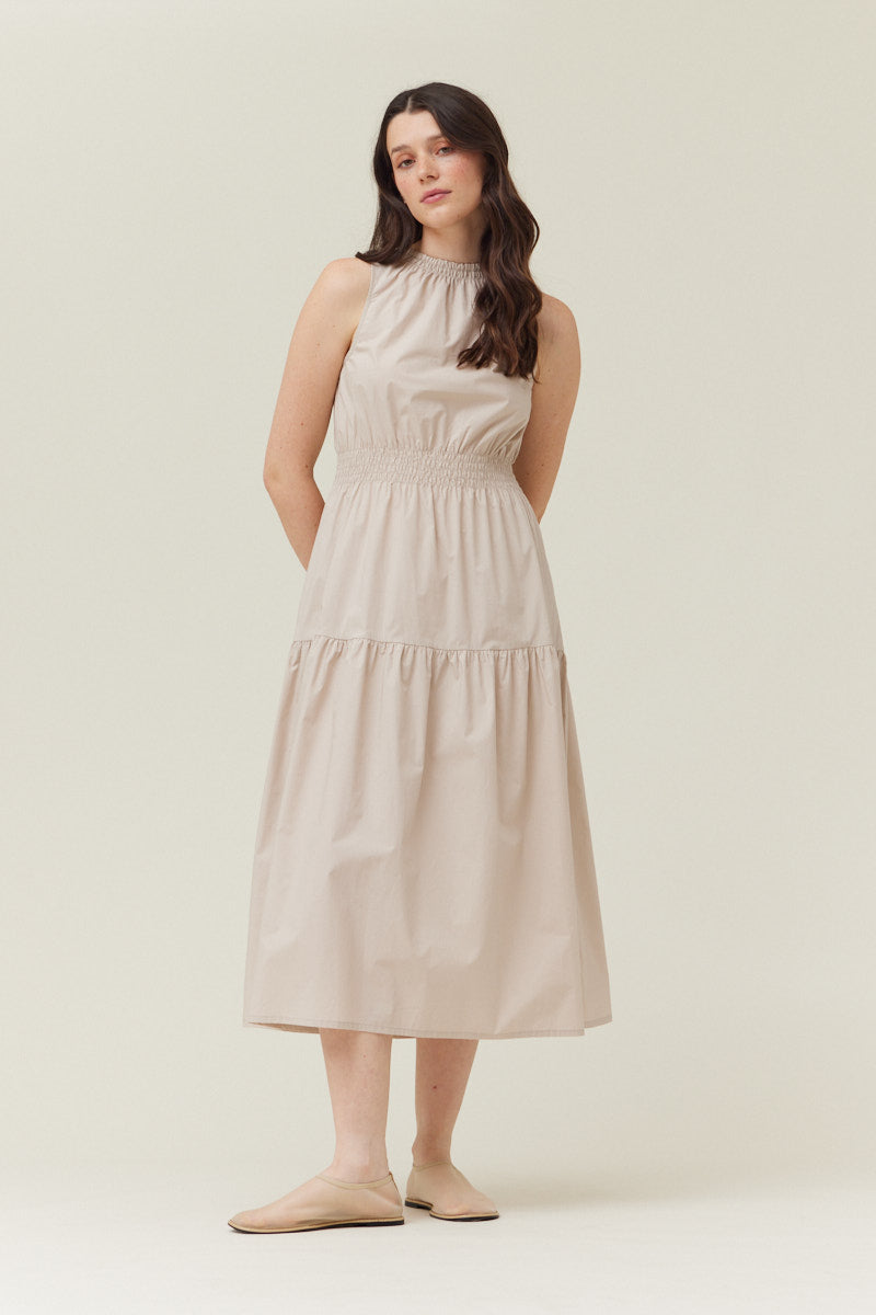 Cotton Sleeveless Midi Dress