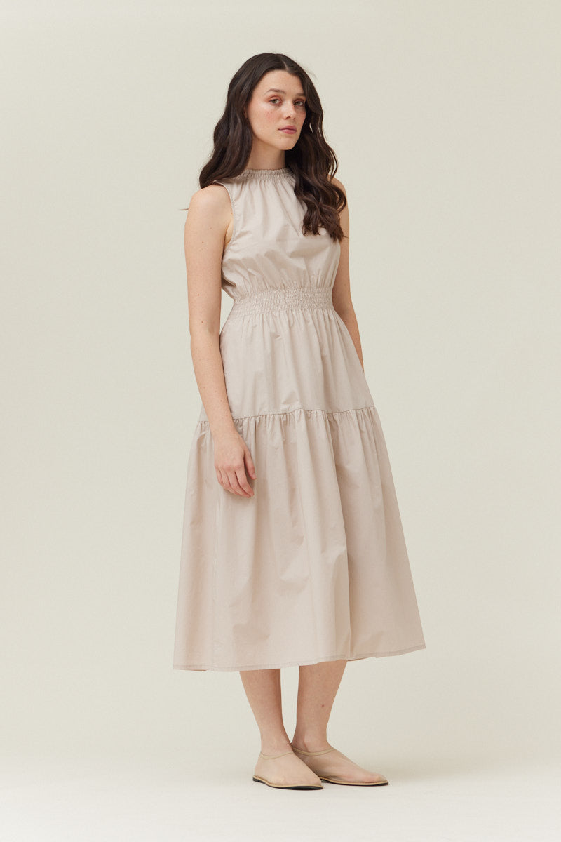 Cotton Sleeveless Midi Dress