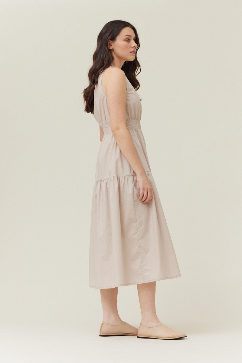 Cotton Sleeveless Midi Dress