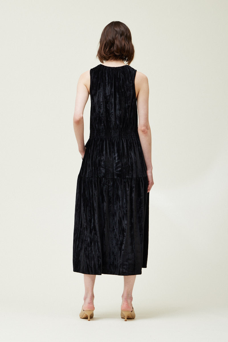 Velvet Sleeveless Midi Dress