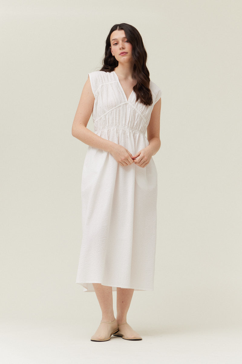 Seersucker Midi Dress