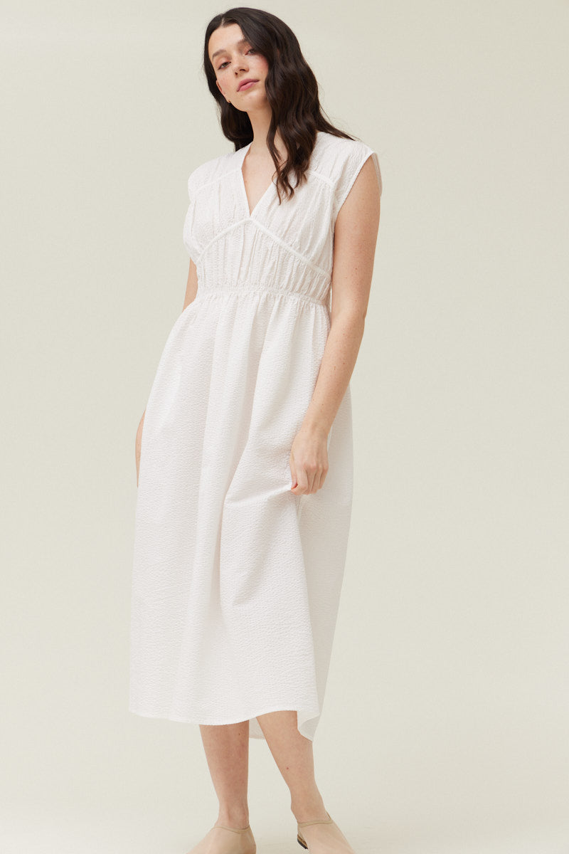 Seersucker Midi Dress