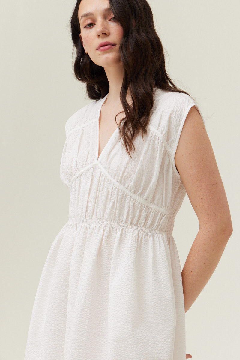 Seersucker Midi Dress