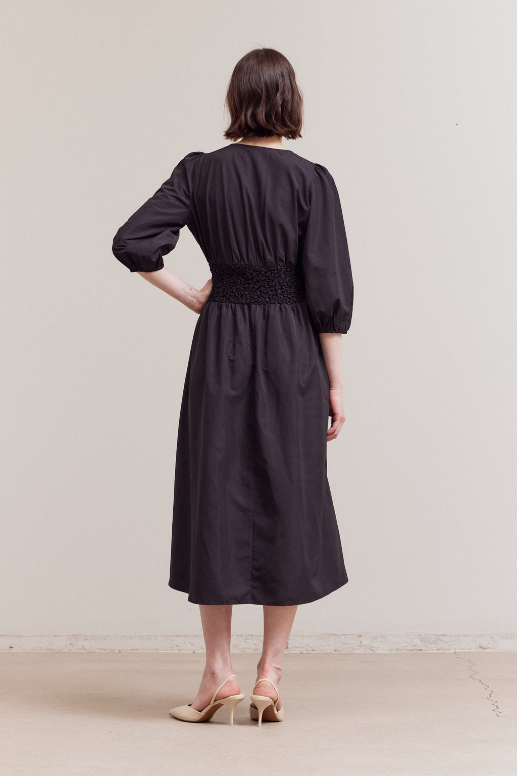 Poplin Smocking Detail Dress