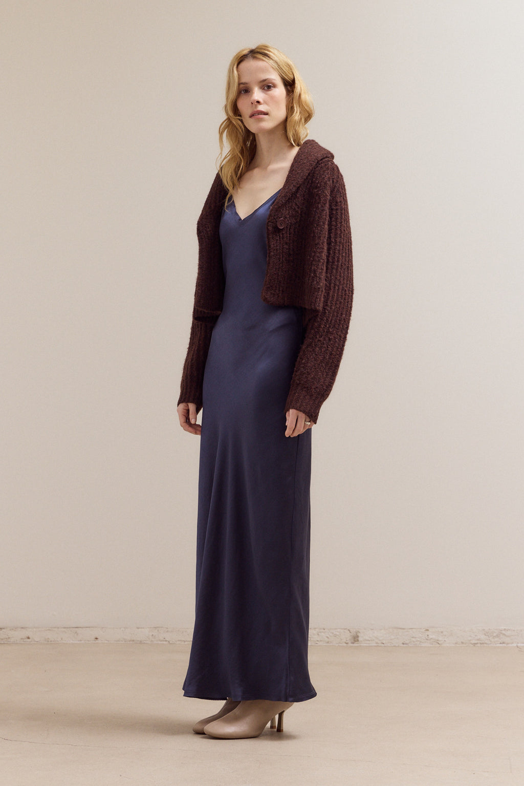 Shawl Collar Short Cardigan