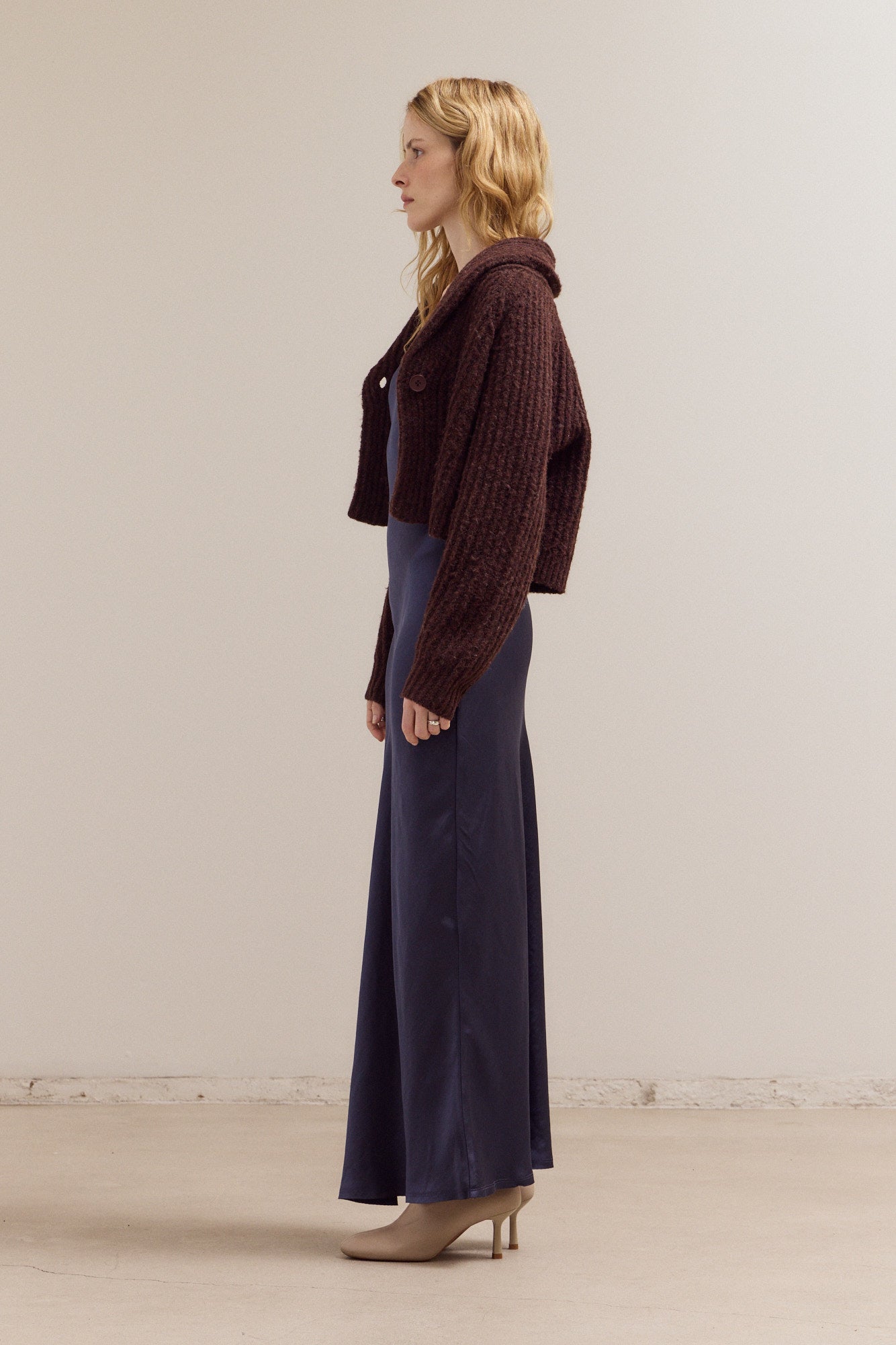 Shawl Collar Short Cardigan