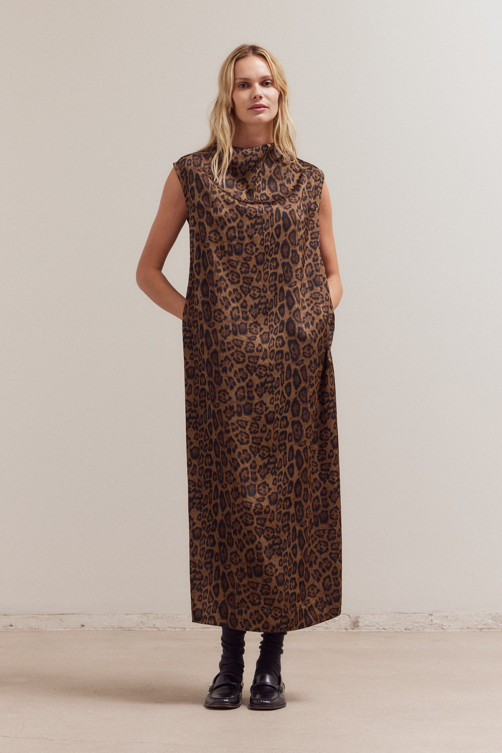 Leopard Mock Neck Dress