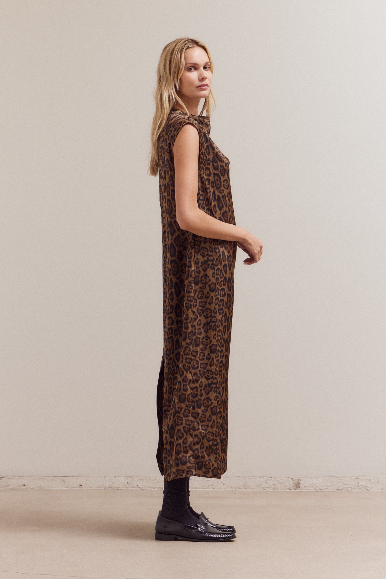 Leopard Mock Neck Dress