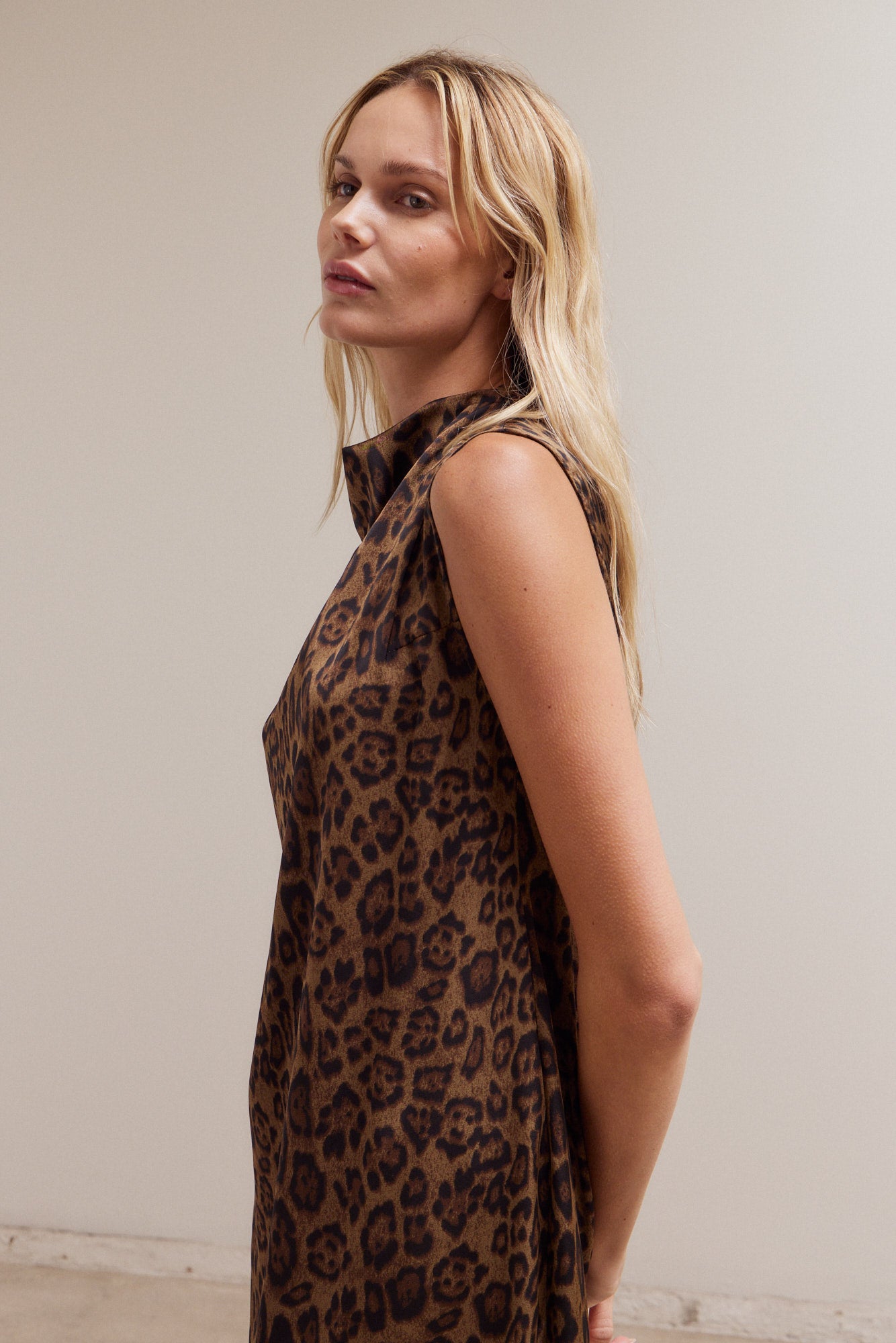 Leopard Mock Neck Dress