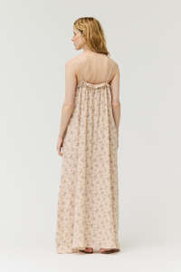 V-neck Spaghetti Maxi Gauze Dress