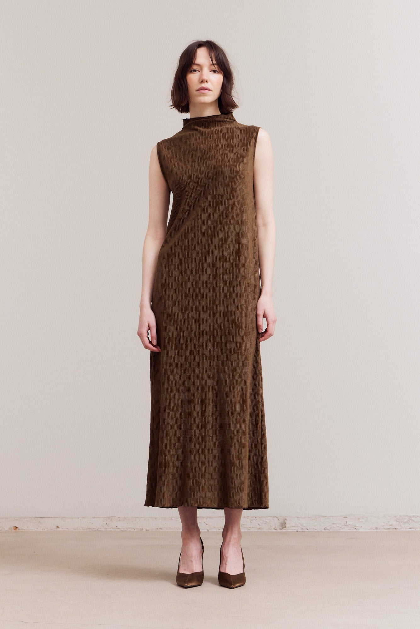 Crinkled Velvet Dress