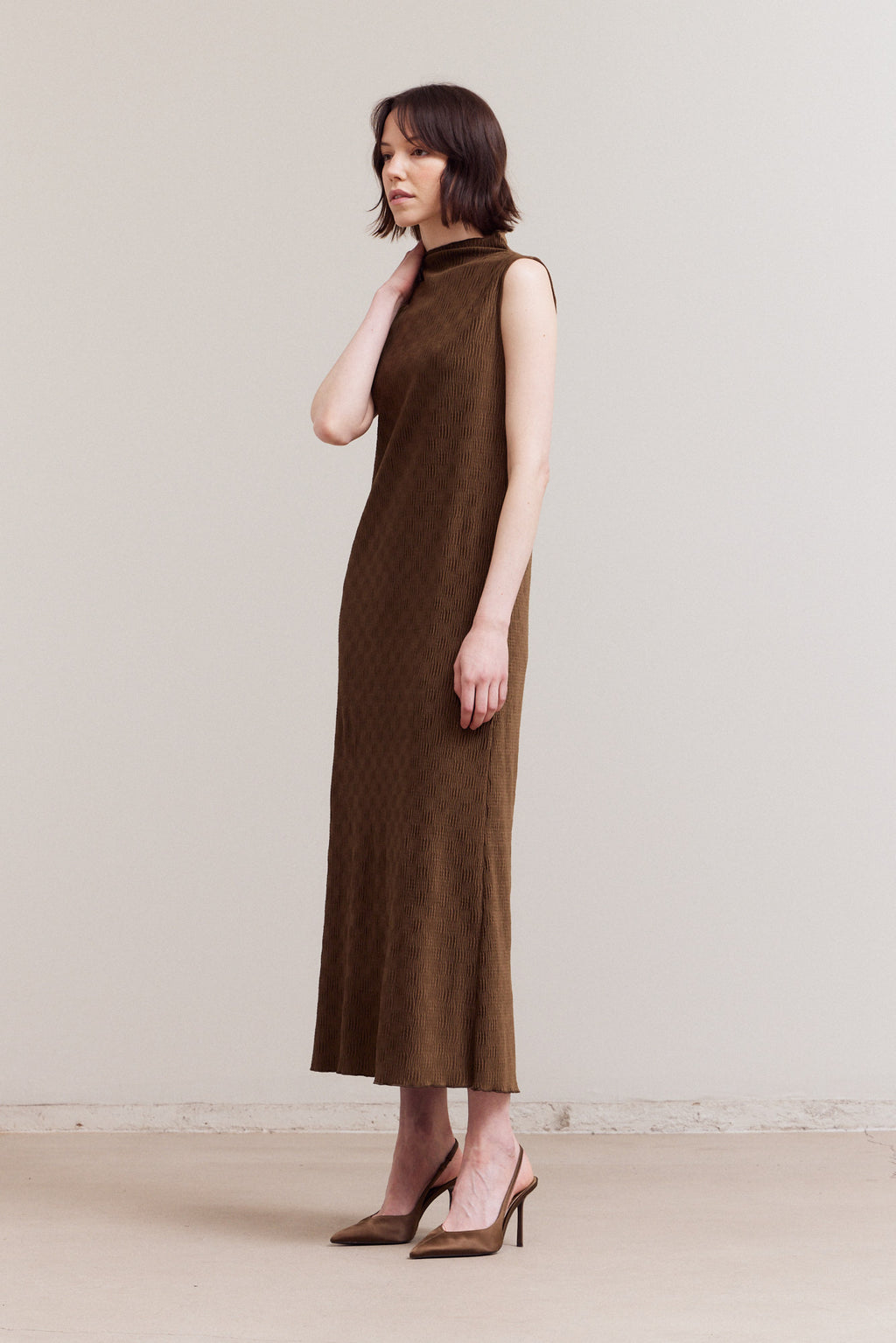 Crinkled Velvet Dress