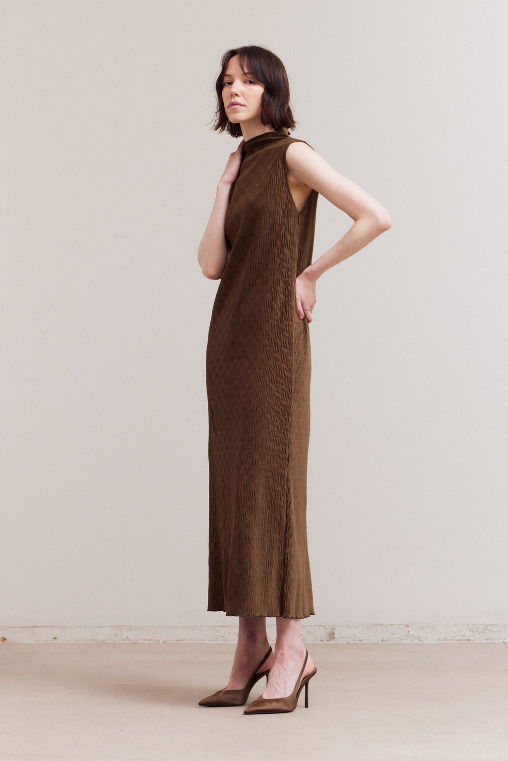 Crinkled Velvet Dress