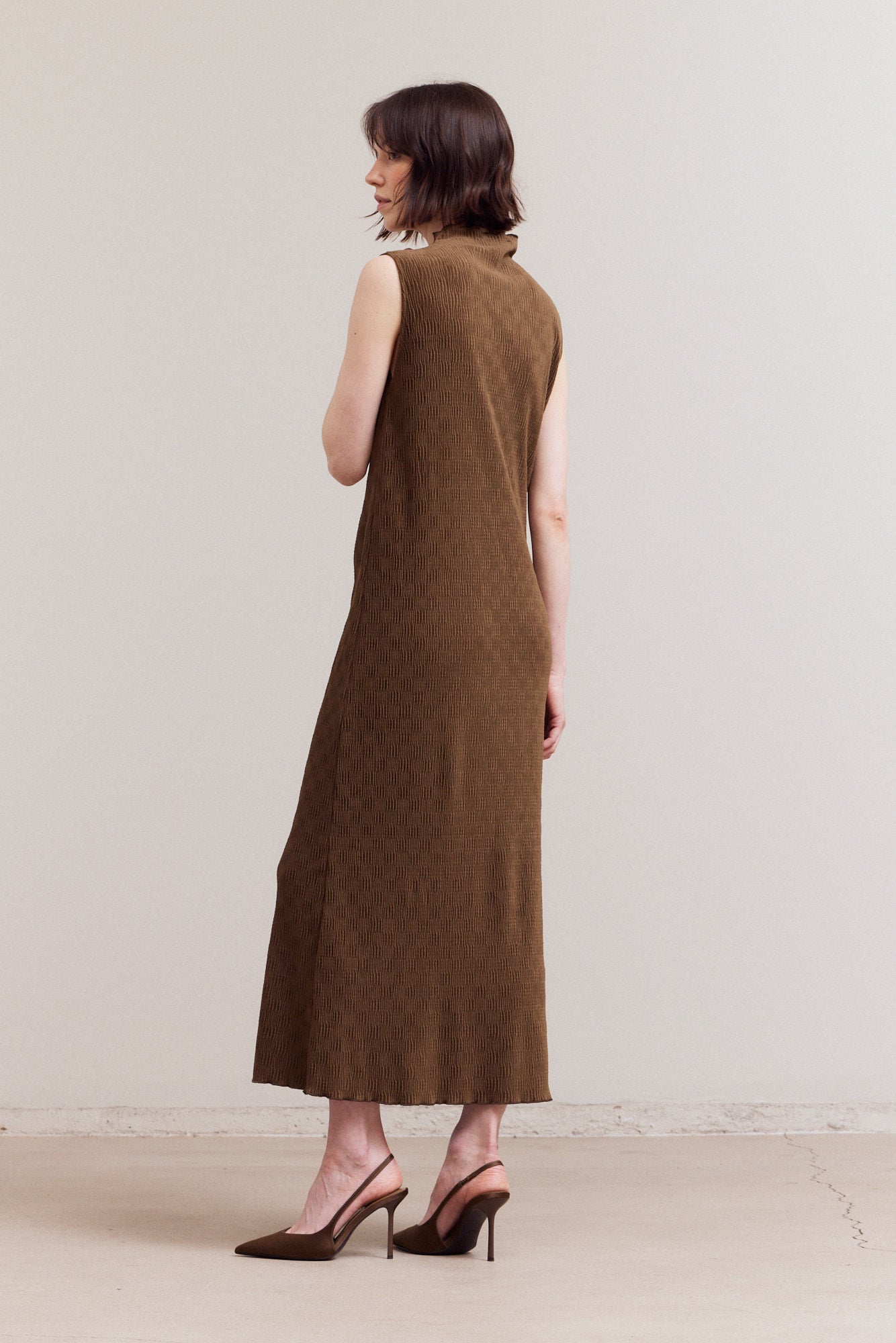 Crinkled Velvet Dress