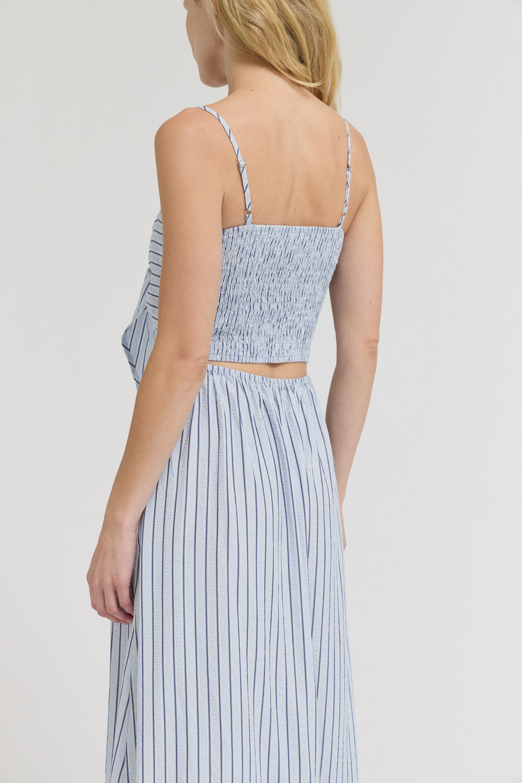 Striped Front Tie Maxi Dress