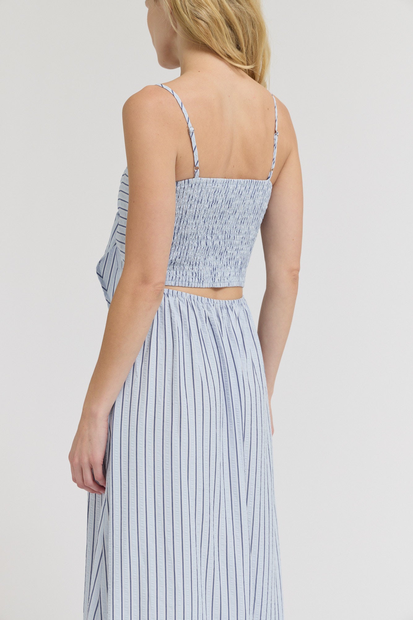 Striped Front Tie Maxi Dress