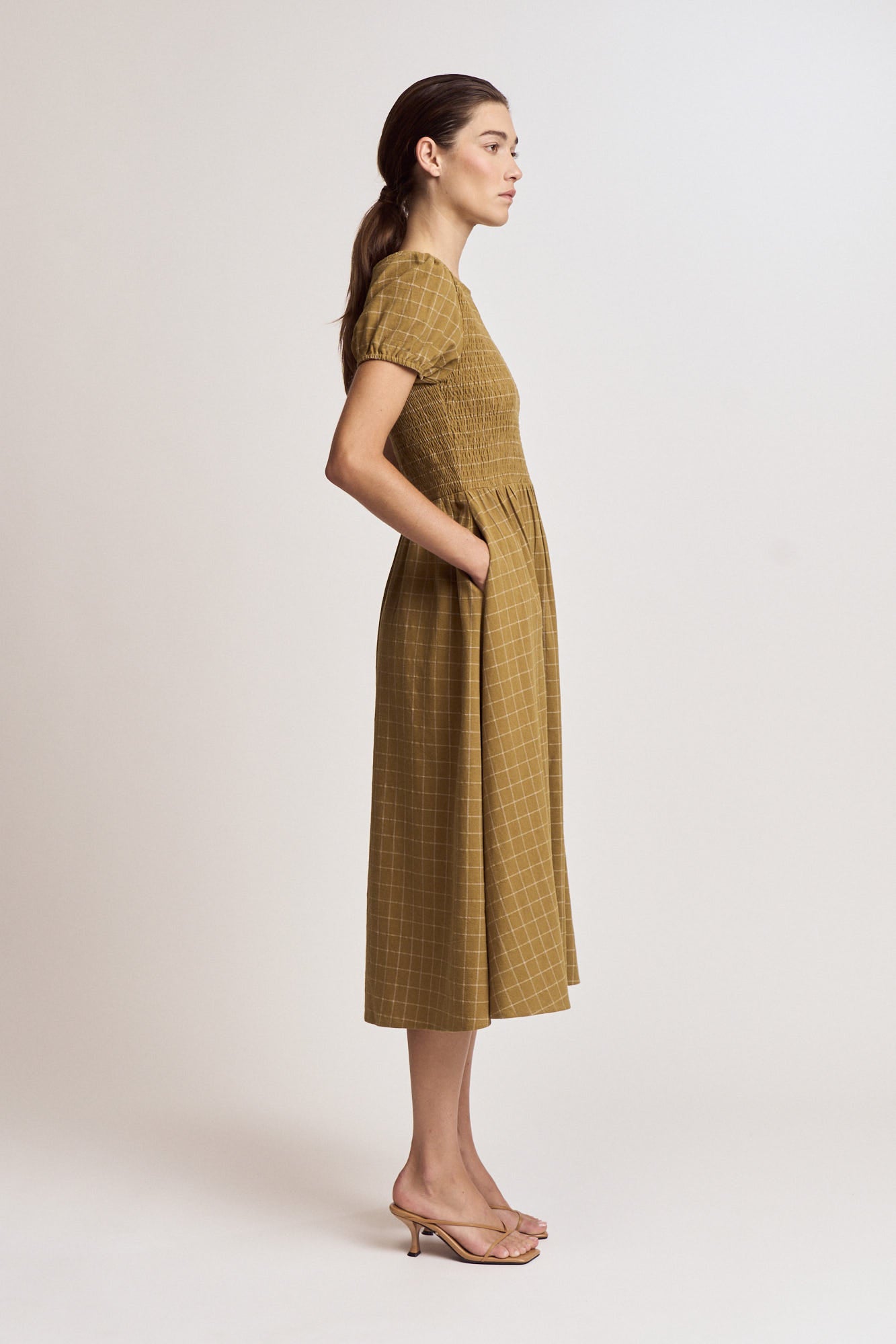 Grid Smocked Dress
