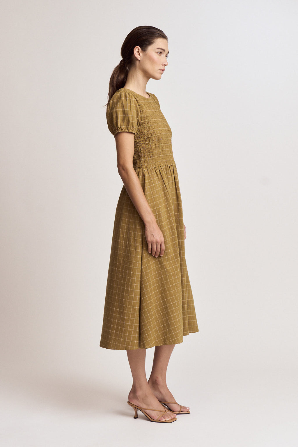 Grid Smocked Dress