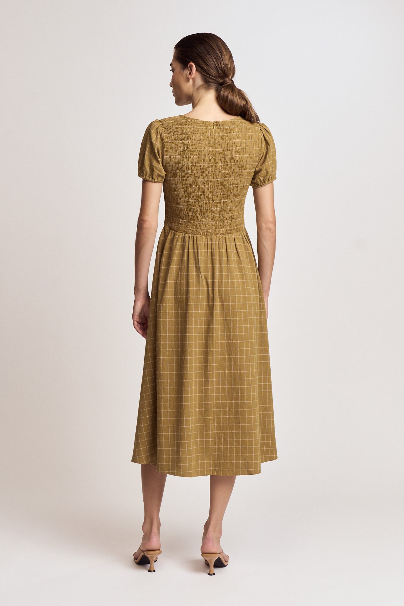 Grid Smocked Dress